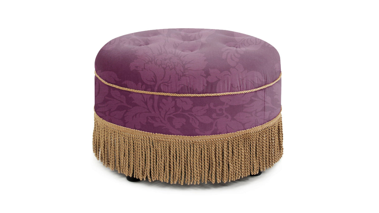 Yolanda - Luxurious Upholstery Round Upholstered Accent Ottoman by Couch.com