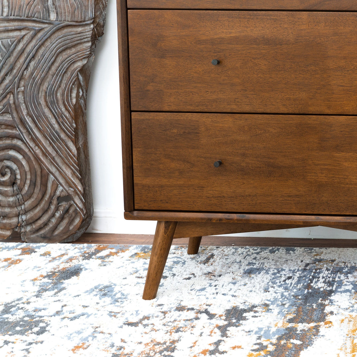 Caroline - Mid-Century Modern Dresser 3 Drawer - Brown / Wood by Couch.com