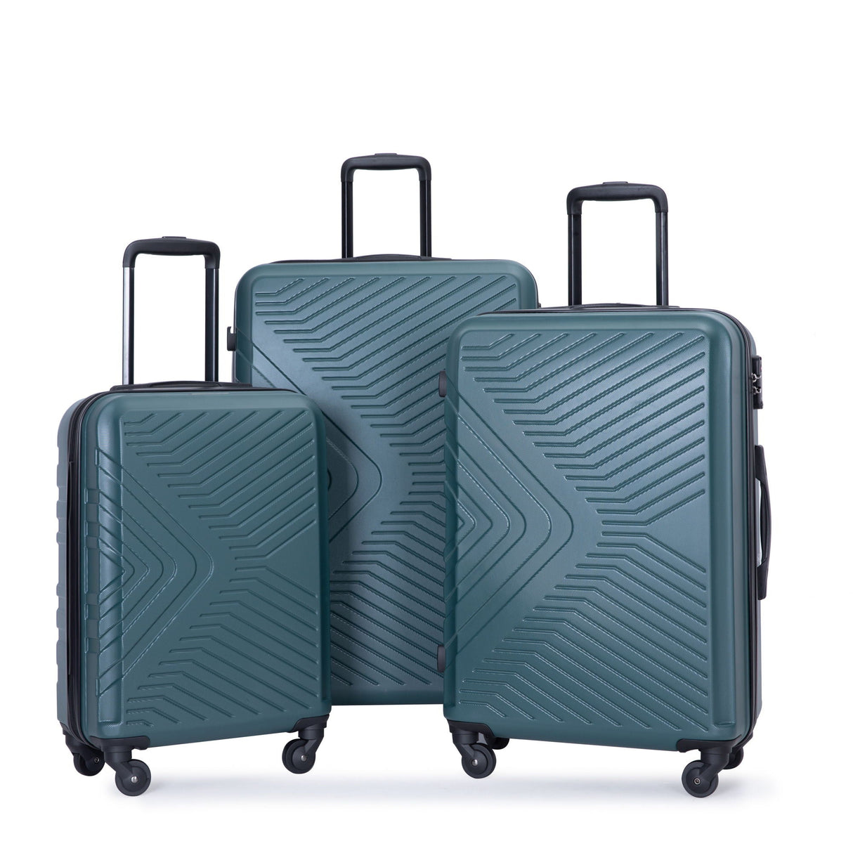 3 Piece Luggage Sets Lightweight Suitcase With Two Hooks, Spinner Wheels, Tsa Lock, Durable Hard Shell by Couch.com