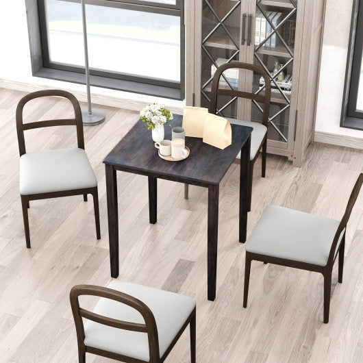 Square Dining Table with Solid Wood Frame for 4-Person-Gray