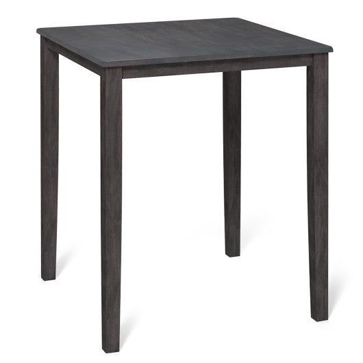 Square Dining Table with Solid Wood Frame for 4-Person-Gray