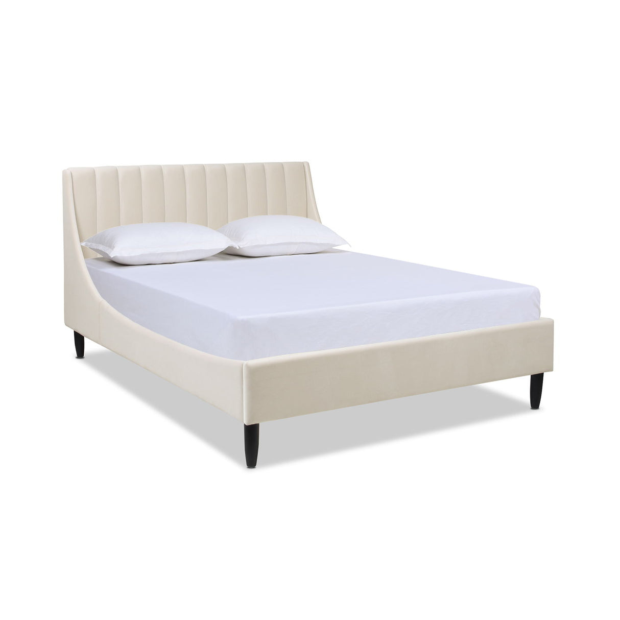 Aspen - Vertical Tufted Modern Headboard Platform Bed Set by Couch.com