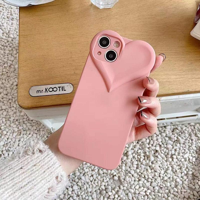 Fashion Cool Black Love Heart Phone Case For iPhone 14 13 Pro Max 12 11 XR XS Dustproof Soft Shockproof Back Cover Luxury Soft Back Cover Raised Full Camera Protection Bumper Silicone Shockproof Phone Case
