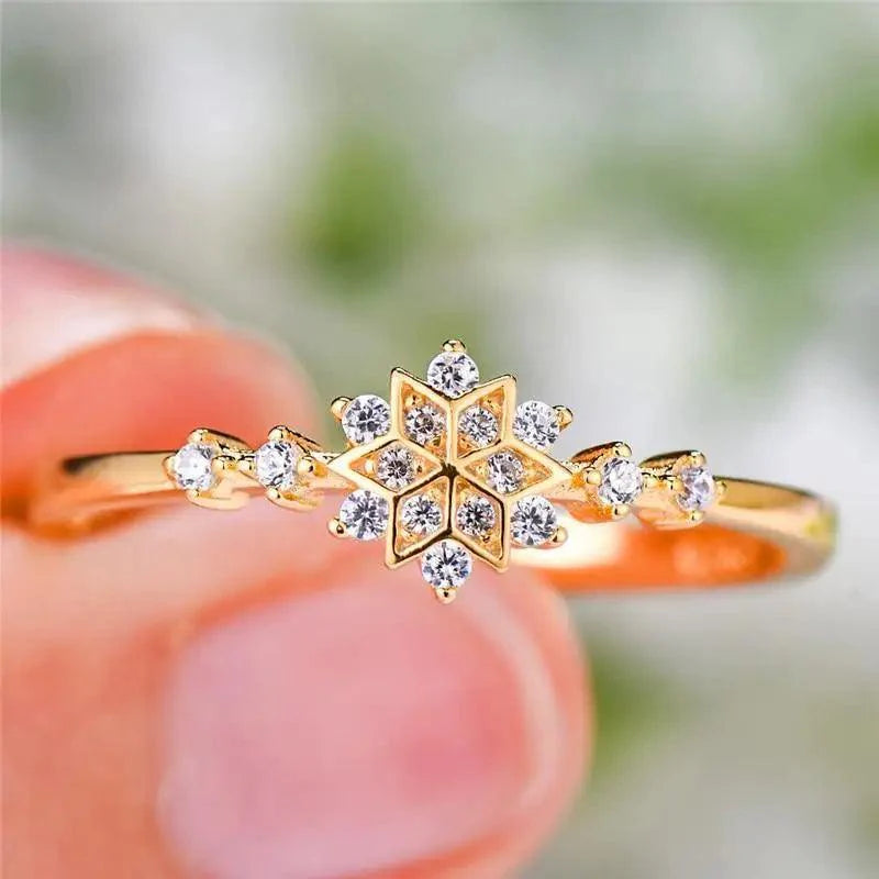 Fashion Luxury 925 Sterling Silver Snowflake Ring - 2021 Trending Fashion Jewelry for women Wedding Band Ring Promise Love Engagement Rings