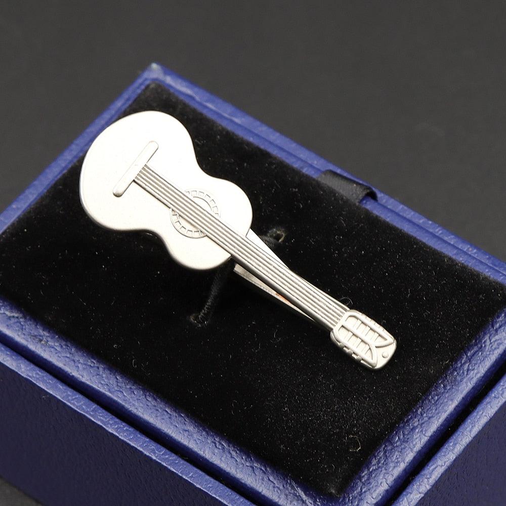 Fashion Metal Men Tie Clip Golden Musical Instrument Shape Simple Bar Clasp Luxury Fashion Necktie Tie Clips Bar Variety Pattern Mens Suit Wedding Gift Unique Tie Clip