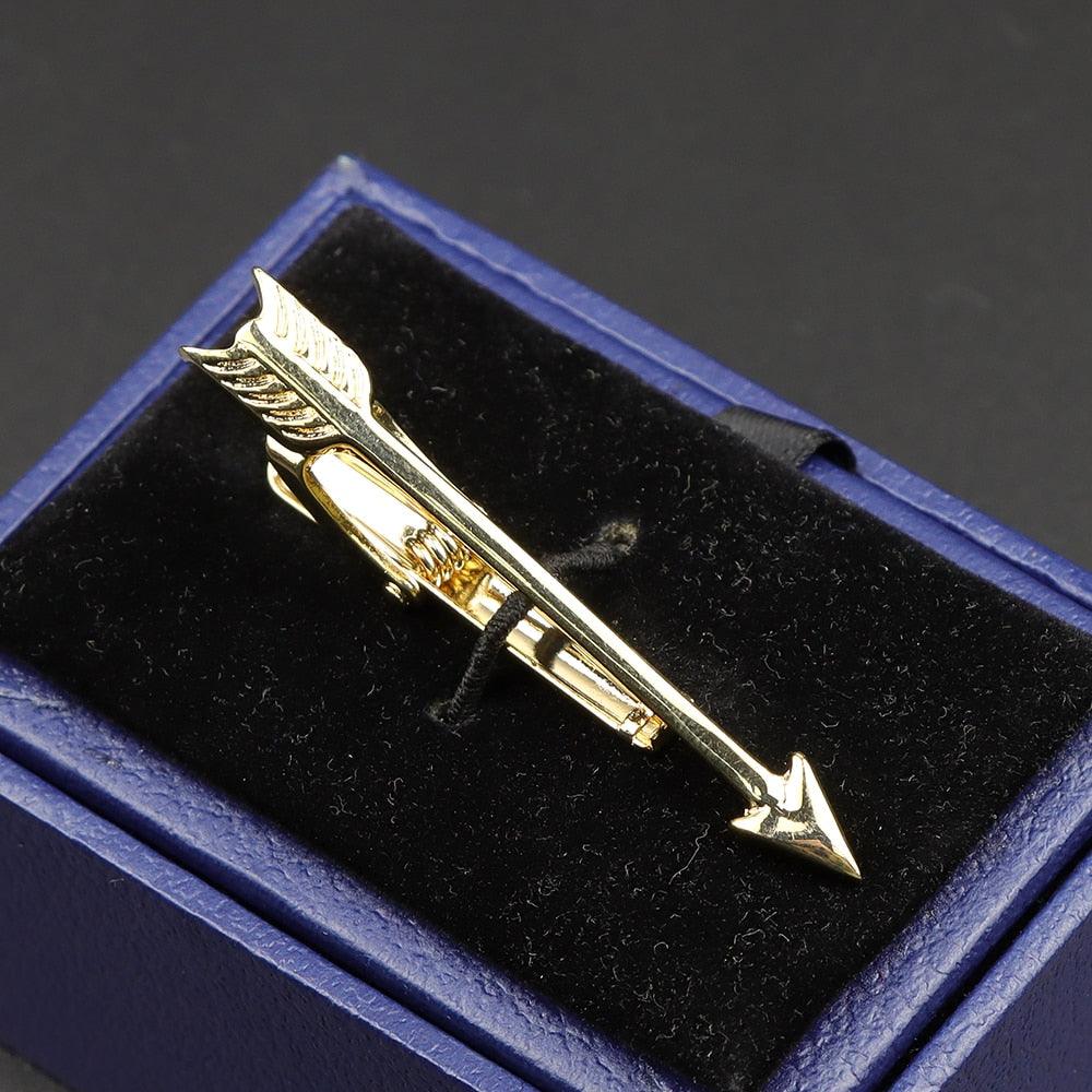 Fashion Metal Men Tie Clip Golden Musical Instrument Shape Simple Bar Clasp Luxury Fashion Necktie Tie Clips Bar Variety Pattern Mens Suit Wedding Gift Unique Tie Clip