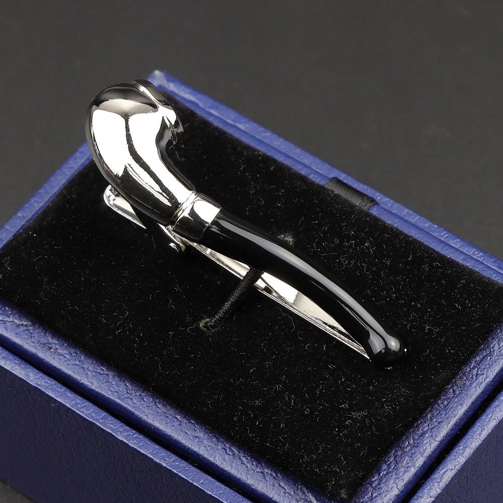 Fashion Metal Men Tie Clip Golden Musical Instrument Shape Simple Bar Clasp Luxury Fashion Necktie Tie Clips Bar Variety Pattern Mens Suit Wedding Gift Unique Tie Clip