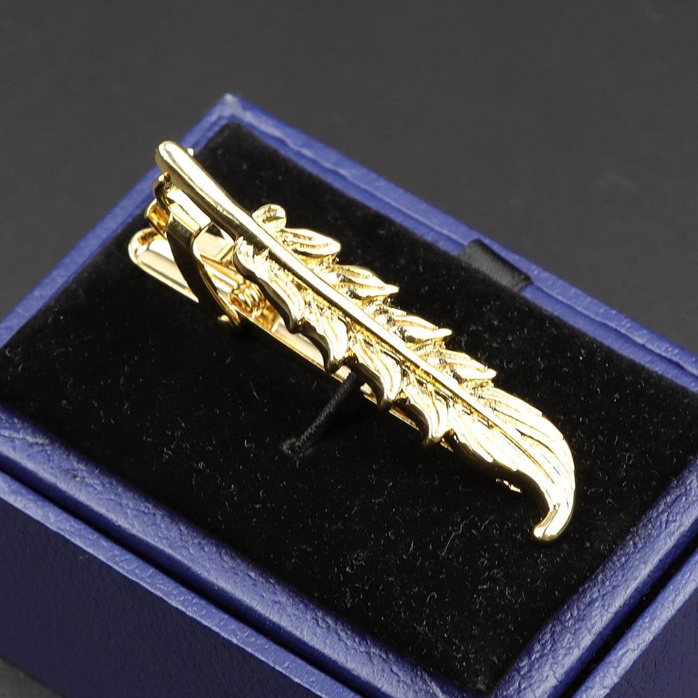 Fashion Metal Men Tie Clip Golden Musical Instrument Shape Simple Bar Clasp Luxury Fashion Necktie Tie Clips Bar Variety Pattern Mens Suit Wedding Gift Unique Tie Clip