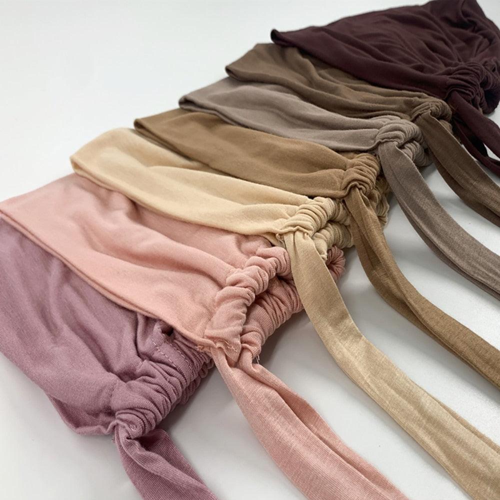 Fashion Modal Under Scarf Hijab Turban Cap Cotton With Band Adjustable Inner Hijab cap Muslim Turban Hijab Cap For Women