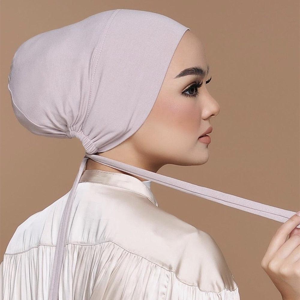 Fashion Modal Under Scarf Hijab Turban Cap Cotton With Band Adjustable Inner Hijab cap Muslim Turban Hijab Cap For Women