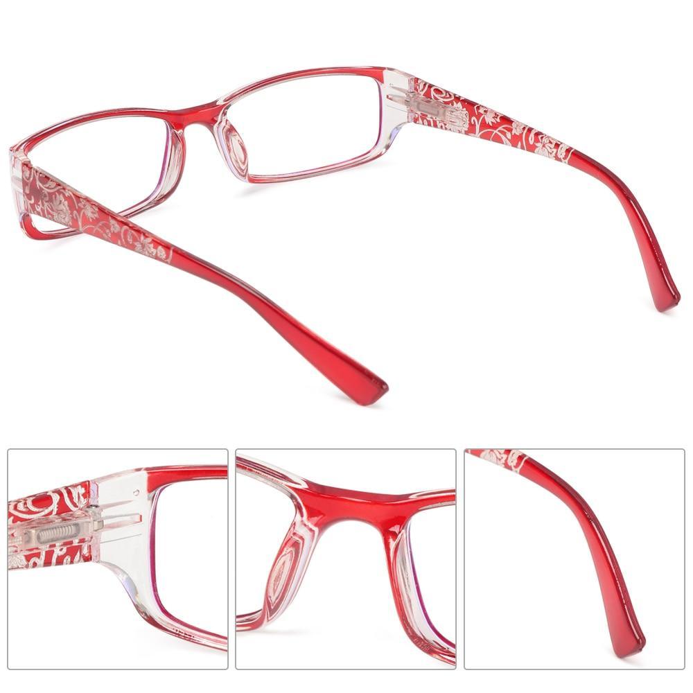 Fashion Print Reading Glasses Women Men Anti Blue Light Glasses Computer Goggles Eye Protection For Men And Women Portable High-definition Lens Retro Magnifier Eyewear Diopter +1.0~+4.0
