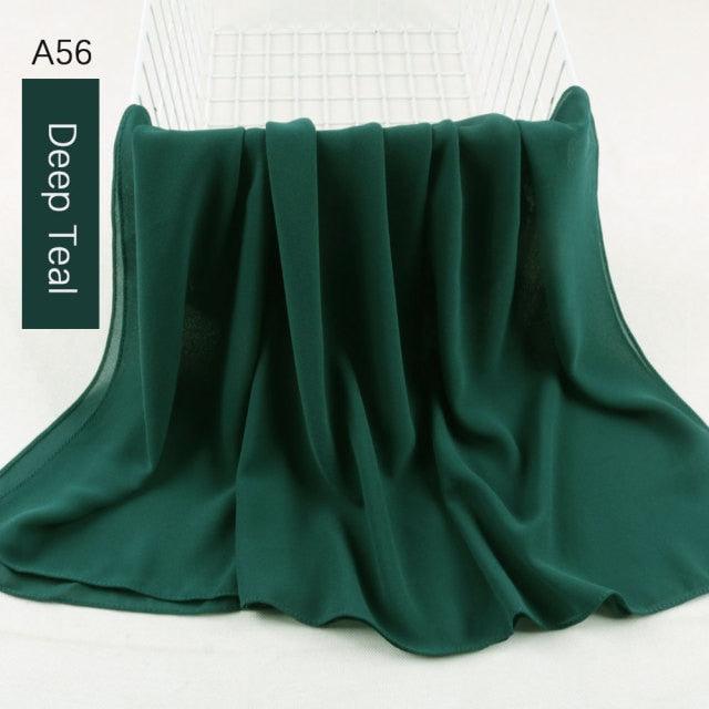 Fashion Soft Long Plain High Quality Premium Heavy Lightweight Elegant Chiffon Hijab Scarf Scarves Hijabs Lightweight Islamic Head Wear Escharpe Shawls Long Shawls For Women