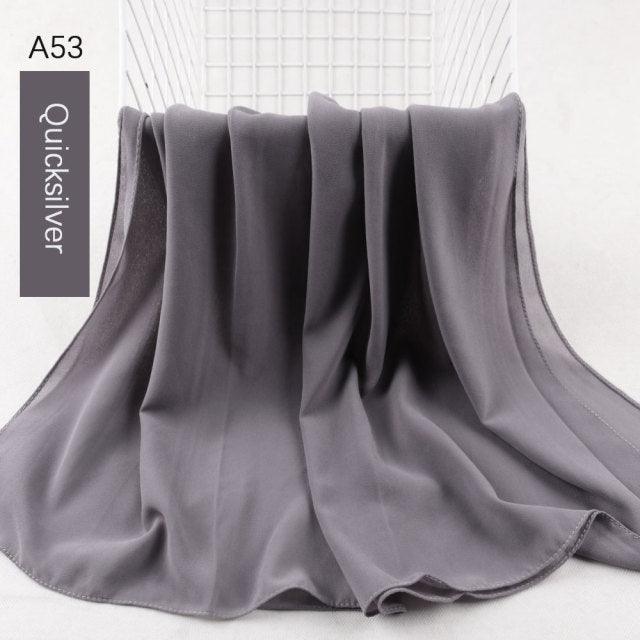 Fashion Soft Long Plain High Quality Premium Heavy Lightweight Elegant Chiffon Hijab Scarf Scarves Hijabs Lightweight Islamic Head Wear Escharpe Shawls Long Shawls For Women
