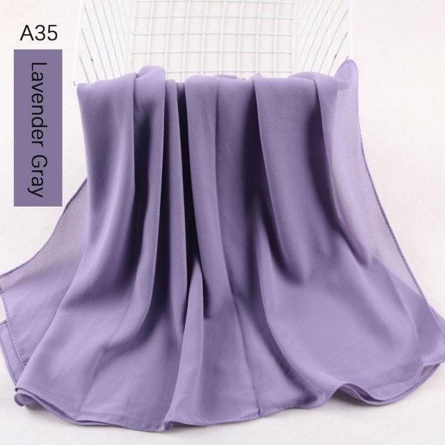 Fashion Soft Long Plain High Quality Premium Heavy Lightweight Elegant Chiffon Hijab Scarf Scarves Hijabs Lightweight Islamic Head Wear Escharpe Shawls Long Shawls For Women