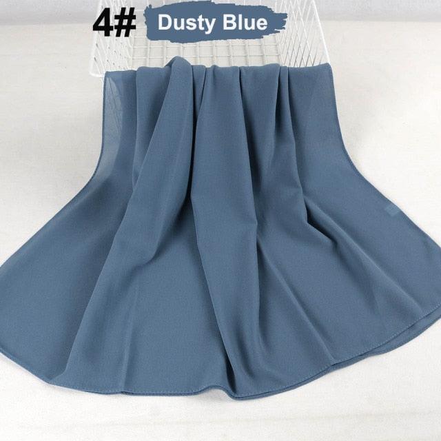 Fashion Soft Long Plain High Quality Premium Heavy Lightweight Elegant Chiffon Hijab Scarf Scarves Hijabs Lightweight Islamic Head Wear Escharpe Shawls Long Shawls For Women