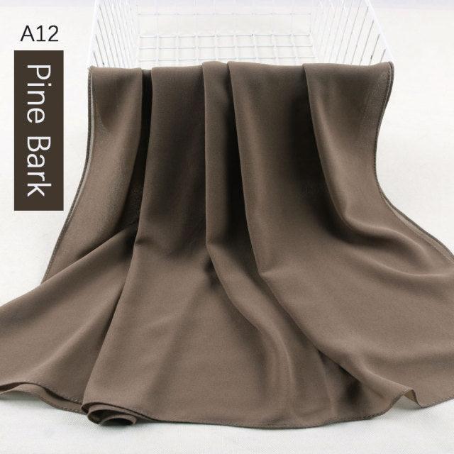 Fashion Soft Long Plain High Quality Premium Heavy Lightweight Elegant Chiffon Hijab Scarf Scarves Hijabs Lightweight Islamic Head Wear Escharpe Shawls Long Shawls For Women