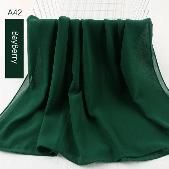 Fashion Soft Long Plain High Quality Premium Heavy Lightweight Elegant Chiffon Hijab Scarf Scarves Hijabs Lightweight Islamic Head Wear Escharpe Shawls Long Shawls For Women