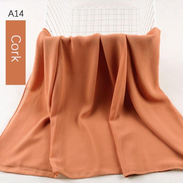 Fashion Soft Long Plain High Quality Premium Heavy Lightweight Elegant Chiffon Hijab Scarf Scarves Hijabs Lightweight Islamic Head Wear Escharpe Shawls Long Shawls For Women