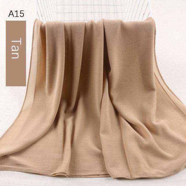 Fashion Soft Long Plain High Quality Premium Heavy Lightweight Elegant Chiffon Hijab Scarf Scarves Hijabs Lightweight Islamic Head Wear Escharpe Shawls Long Shawls For Women