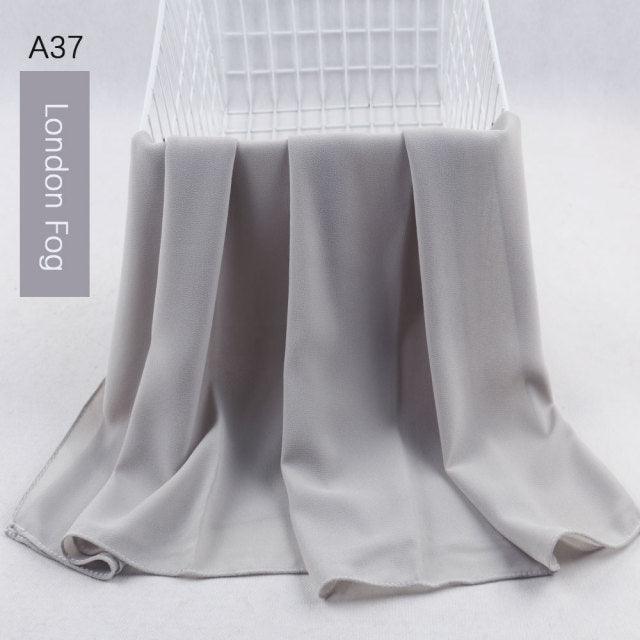 Fashion Soft Long Plain High Quality Premium Heavy Lightweight Elegant Chiffon Hijab Scarf Scarves Hijabs Lightweight Islamic Head Wear Escharpe Shawls Long Shawls For Women