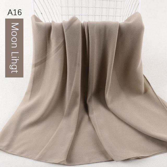 Fashion Soft Long Plain High Quality Premium Heavy Lightweight Elegant Chiffon Hijab Scarf Scarves Hijabs Lightweight Islamic Head Wear Escharpe Shawls Long Shawls For Women