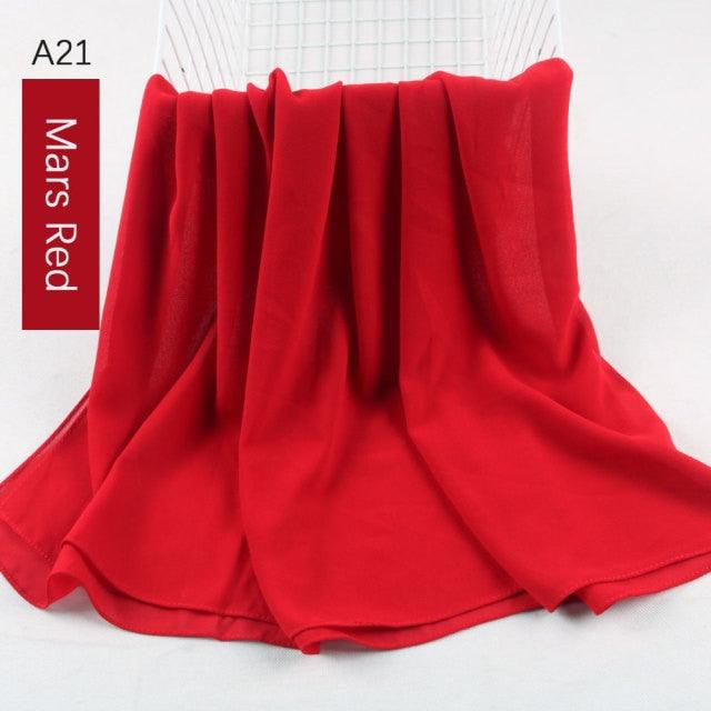 Fashion Soft Long Plain High Quality Premium Heavy Lightweight Elegant Chiffon Hijab Scarf Scarves Hijabs Lightweight Islamic Head Wear Escharpe Shawls Long Shawls For Women