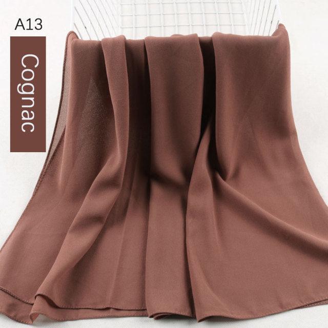 Fashion Soft Long Plain High Quality Premium Heavy Lightweight Elegant Chiffon Hijab Scarf Scarves Hijabs Lightweight Islamic Head Wear Escharpe Shawls Long Shawls For Women
