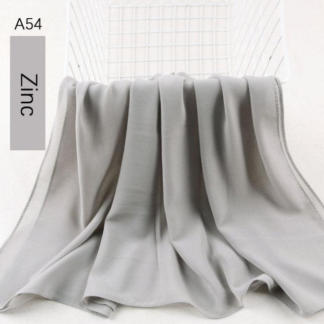 Fashion Soft Long Plain High Quality Premium Heavy Lightweight Elegant Chiffon Hijab Scarf Scarves Hijabs Lightweight Islamic Head Wear Escharpe Shawls Long Shawls For Women