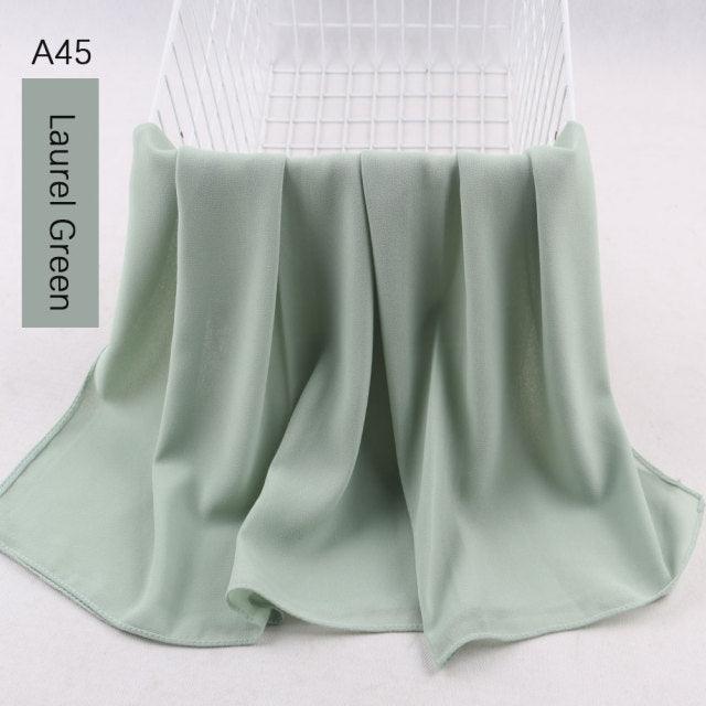 Fashion Soft Long Plain High Quality Premium Heavy Lightweight Elegant Chiffon Hijab Scarf Scarves Hijabs Lightweight Islamic Head Wear Escharpe Shawls Long Shawls For Women
