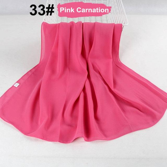 Fashion Soft Long Plain High Quality Premium Heavy Lightweight Elegant Chiffon Hijab Scarf Scarves Hijabs Lightweight Islamic Head Wear Escharpe Shawls Long Shawls For Women