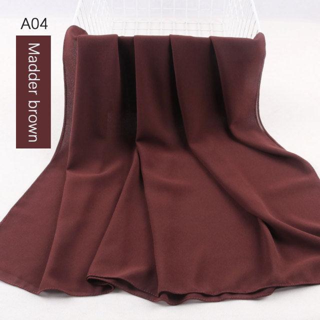 Fashion Soft Long Plain High Quality Premium Heavy Lightweight Elegant Chiffon Hijab Scarf Scarves Hijabs Lightweight Islamic Head Wear Escharpe Shawls Long Shawls For Women