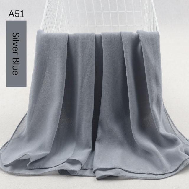 Fashion Soft Long Plain High Quality Premium Heavy Lightweight Elegant Chiffon Hijab Scarf Scarves Hijabs Lightweight Islamic Head Wear Escharpe Shawls Long Shawls For Women