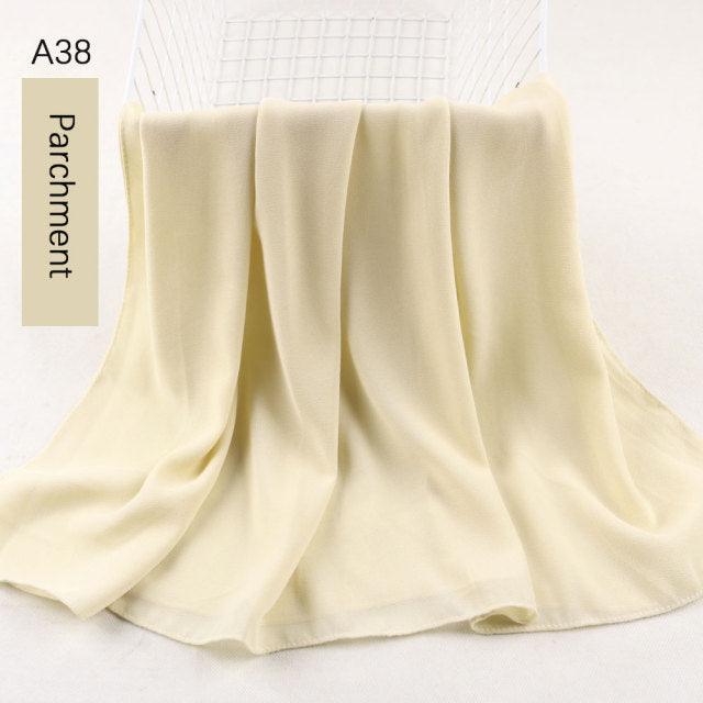 Fashion Soft Long Plain High Quality Premium Heavy Lightweight Elegant Chiffon Hijab Scarf Scarves Hijabs Lightweight Islamic Head Wear Escharpe Shawls Long Shawls For Women