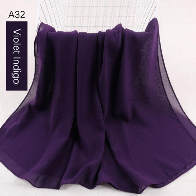Fashion Soft Long Plain High Quality Premium Heavy Lightweight Elegant Chiffon Hijab Scarf Scarves Hijabs Lightweight Islamic Head Wear Escharpe Shawls Long Shawls For Women