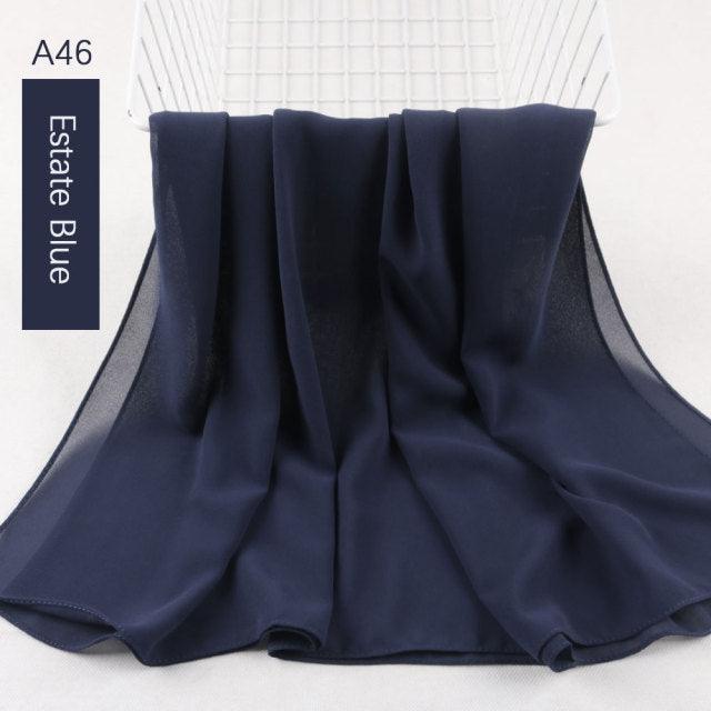 Fashion Soft Long Plain High Quality Premium Heavy Lightweight Elegant Chiffon Hijab Scarf Scarves Hijabs Lightweight Islamic Head Wear Escharpe Shawls Long Shawls For Women