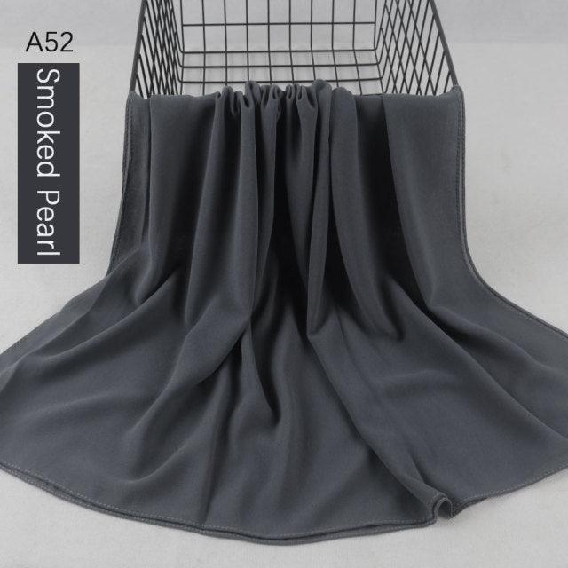 Fashion Soft Long Plain High Quality Premium Heavy Lightweight Elegant Chiffon Hijab Scarf Scarves Hijabs Lightweight Islamic Head Wear Escharpe Shawls Long Shawls For Women