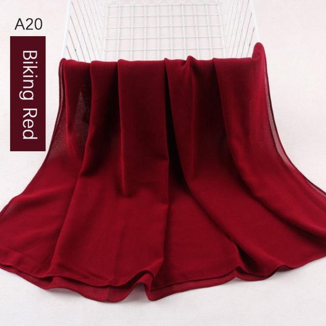 Fashion Soft Long Plain High Quality Premium Heavy Lightweight Elegant Chiffon Hijab Scarf Scarves Hijabs Lightweight Islamic Head Wear Escharpe Shawls Long Shawls For Women