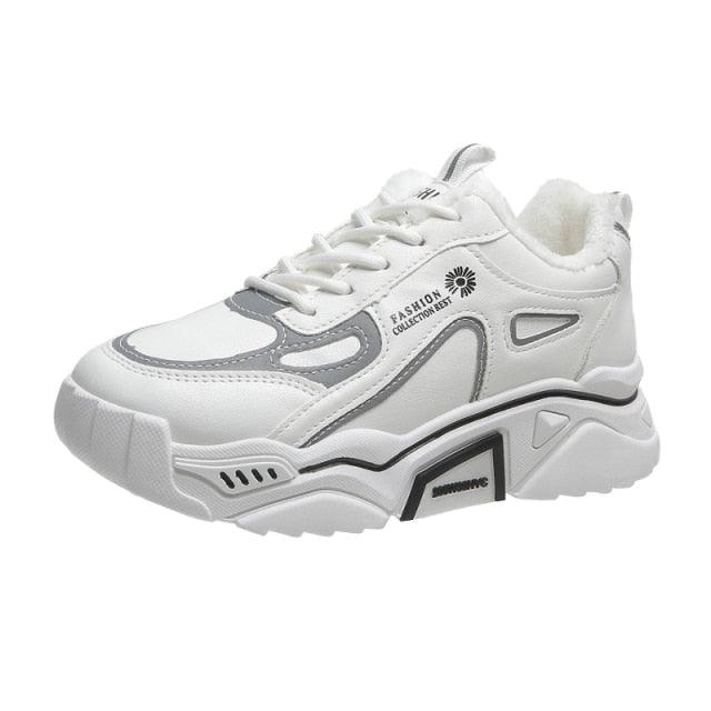 Fashion Spring Reflective Women Sneakers Lace Up Chunky Sneakers Mixed Color Women's Lightweight Casual Everyday Walking Fashion Chunky Sneakers