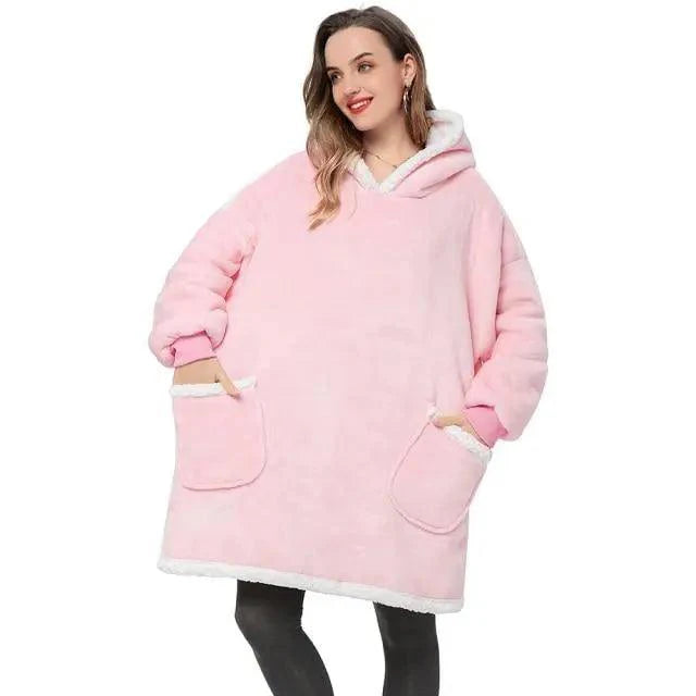Fashion Winter Oversized Hoodies Sweatshirt Women Men Pullover Giant TV Blanket Hoodie Super Long Blanket With Sleeves Super Long Flannel Blanket with Sleeves Winter Hoodie for Women Men Giant Fleece Pullover Oversized Hoodie
