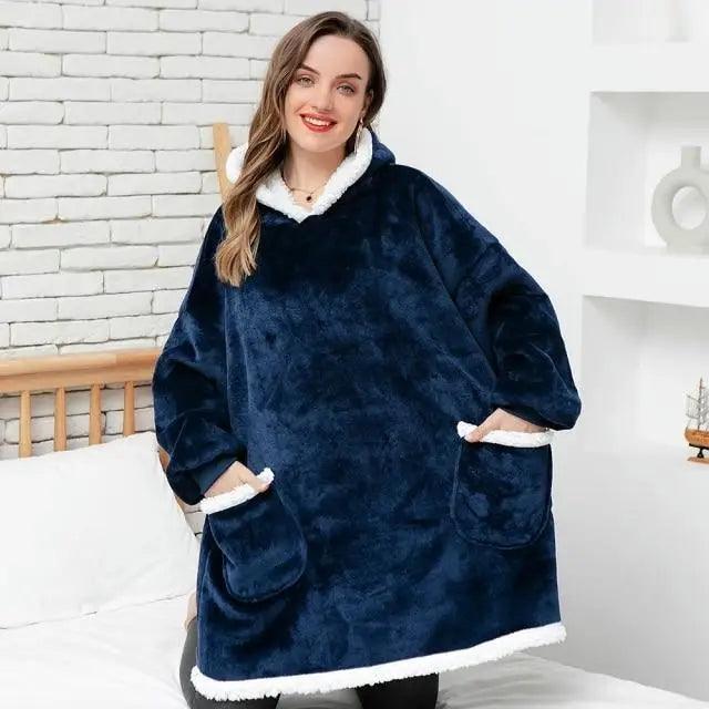Fashion Winter Oversized Hoodies Sweatshirt Women Men Pullover Giant TV Blanket Hoodie Super Long Blanket With Sleeves Super Long Flannel Blanket with Sleeves Winter Hoodie for Women Men Giant Fleece Pullover Oversized Hoodie