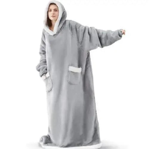 Fashion Winter Oversized Hoodies Sweatshirt Women Men Pullover Giant TV Blanket Hoodie Super Long Blanket With Sleeves Super Long Flannel Blanket with Sleeves Winter Hoodie for Women Men Giant Fleece Pullover Oversized Hoodie