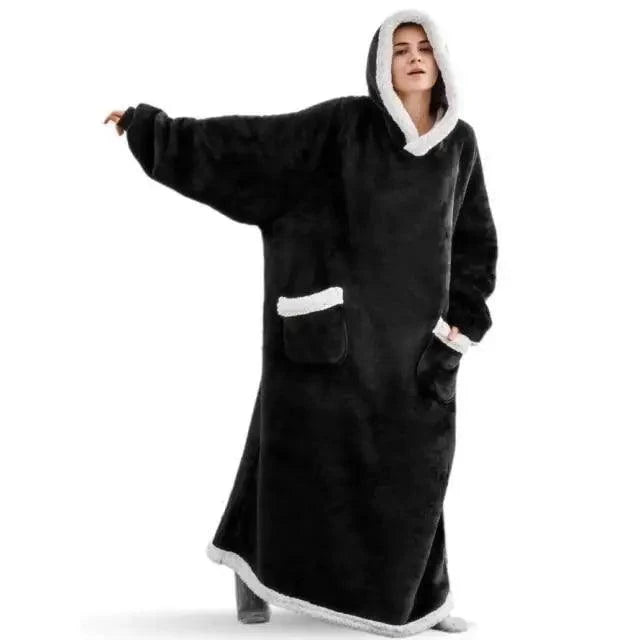 Fashion Winter Oversized Hoodies Sweatshirt Women Men Pullover Giant TV Blanket Hoodie Super Long Blanket With Sleeves Super Long Flannel Blanket with Sleeves Winter Hoodie for Women Men Giant Fleece Pullover Oversized Hoodie