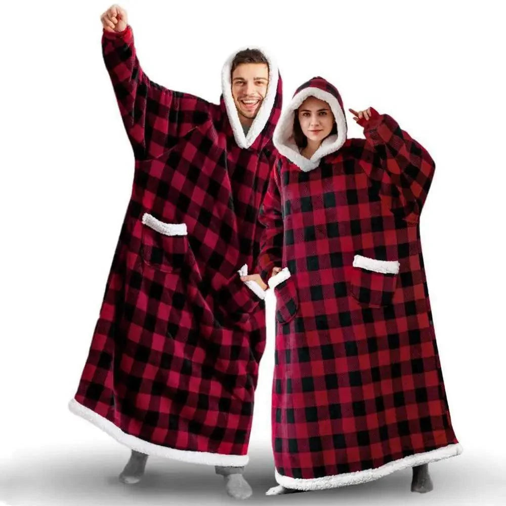 Fashion Winter Oversized Hoodies Sweatshirt Women Men Pullover Giant TV Blanket Hoodie Super Long Blanket With Sleeves Super Long Flannel Blanket with Sleeves Winter Hoodie for Women Men Giant Fleece Pullover Oversized Hoodie