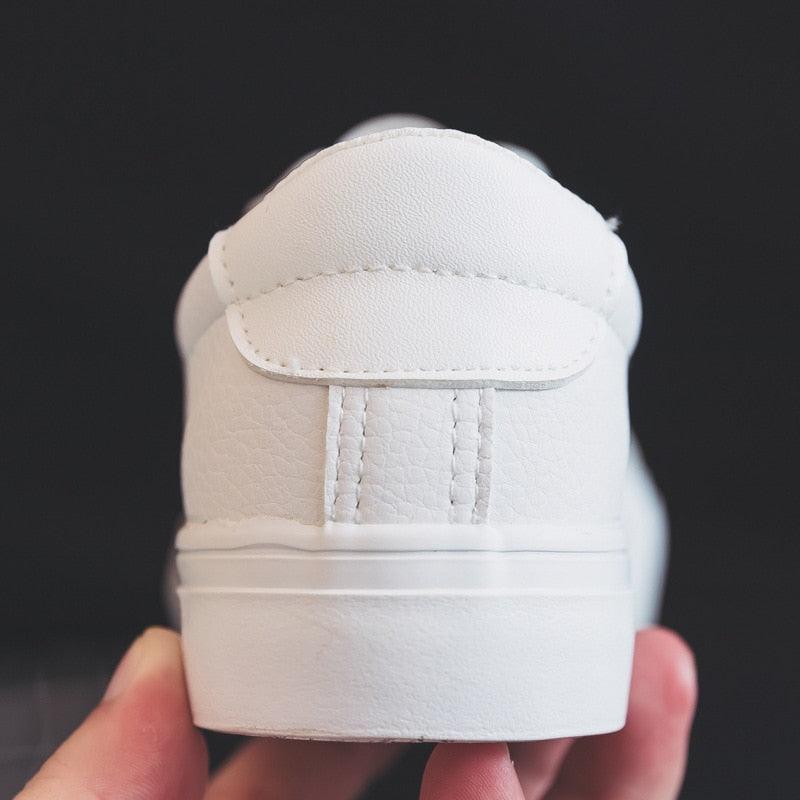 Fashion Women's Vulcanize White Shoes Spring New Casual Classic Leather Women Casual White Sneakers Casual Sports Flat Low Top Sneaker Lace-up Classic Shoes