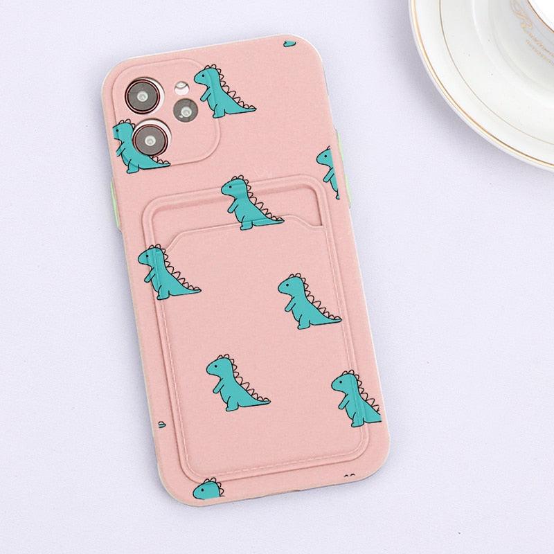 Fashionable Anti-Scratch Soft Lining Protective Case For iPhone Cases Card Holder Cute Flower Heart Phone Case For iPhone 12 13 Mini Pro Beautiful Design Soft Iphone Case