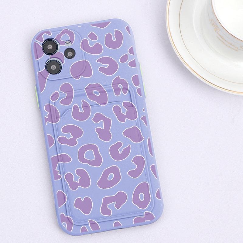 Fashionable Anti-Scratch Soft Lining Protective Case For iPhone Cases Card Holder Cute Flower Heart Phone Case For iPhone 12 13 Mini Pro Beautiful Design Soft Iphone Case