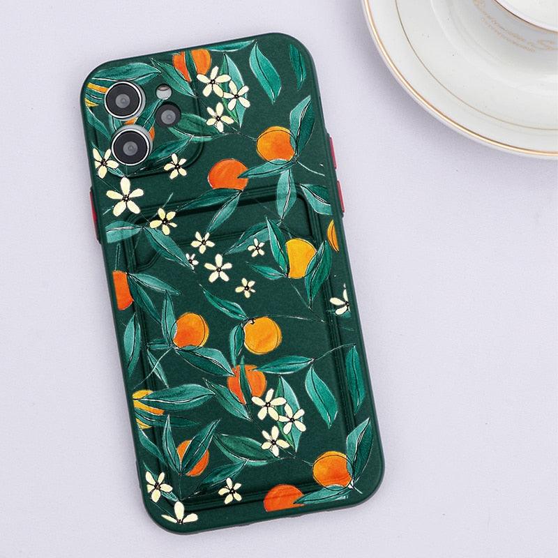 Fashionable Anti-Scratch Soft Lining Protective Case For iPhone Cases Card Holder Cute Flower Heart Phone Case For iPhone 12 13 Mini Pro Beautiful Design Soft Iphone Case