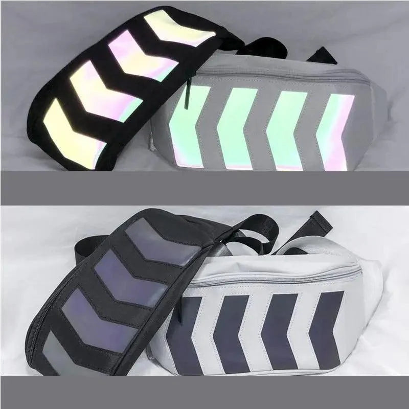Fashionable Flash Reflective Chest Bag Iridescent Belt Bum Bag For Travel Festival Sports Unisex Waist Bags