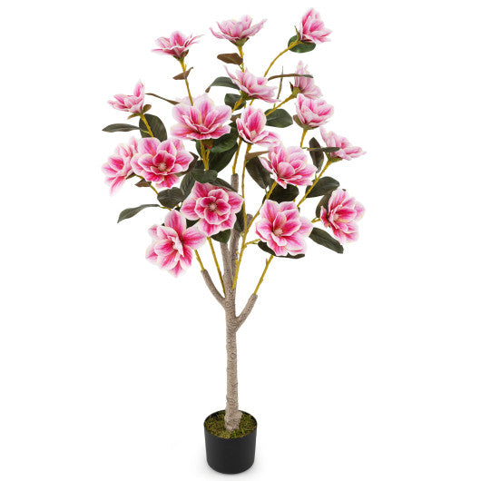 Faux Wedding Flower Plant with Elegant PEVA Leaves and Multi-branch Trunks-Pink