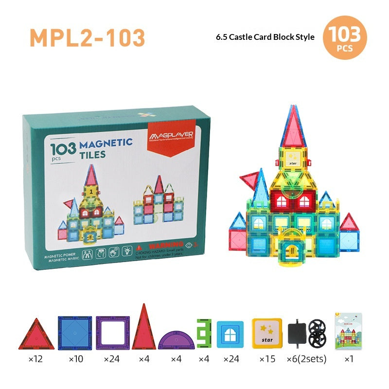 65cm Colorful Window Childrens Magnetic Building Toy Educational Magnetic Blocks
